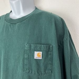 Carhartt Shirt Men Extra Large Green Short Sleeve One Pocket Tee